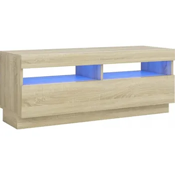 Televizní stolek TV stolek LED RGB Dub Sonoma 100x35x40 cm
