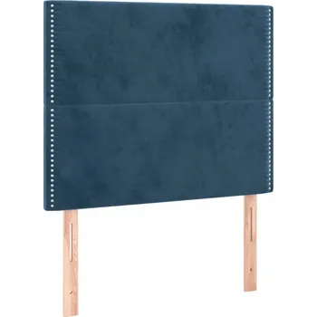 Čelo postele sametové, tmavě modré (90x5x118/128cm)