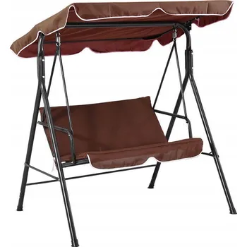 Zahradní houpačka Zahradní houpačka pro 3 osoby, volně stojící Na Terasu, houpací se stříškou, hnědá