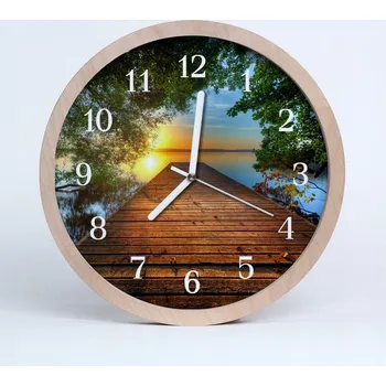 Hodiny Nástěnné hodiny z překližky Tiché Most Krajina 25 cm