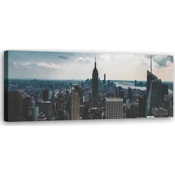Obraz OBRAZ DO OBÝVÁKU New York panorama NA PLÁTNĚ 90x30