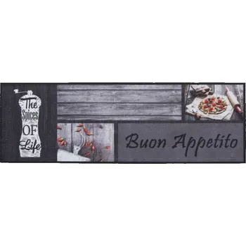 Koberec CHX Předložka Kitchen buon appetito grey BARVA: Šedá, ROZMĚR: 50x150