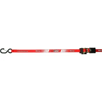 Upínací popruh Upínací kurty s háky a ráčnou - přepravní popruhy CALIBER TIE DOWN RETRAY STRAPS délka 183 cm, šíře 5,08 cm, barva červená, pár (doplňky pro motocykl, popruhy)