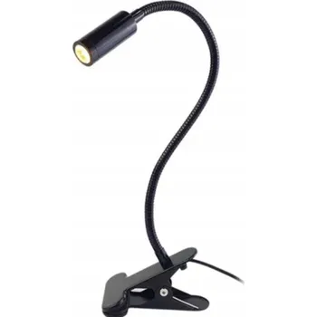 Lampička Noční lampa stolní LED lampička 3W s klipem, nastavitelná, černá, 4000K