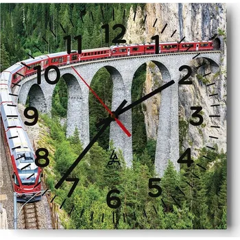 Hodiny Nástěnné hodiny do obýváku 40x40 Most Tiché hodiny na skle Stylové Tiché