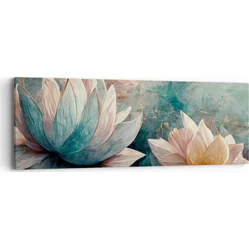 Obraz Obraz na plátně do obýváku ložnice 90x30 květiny foto obrazy na zeď