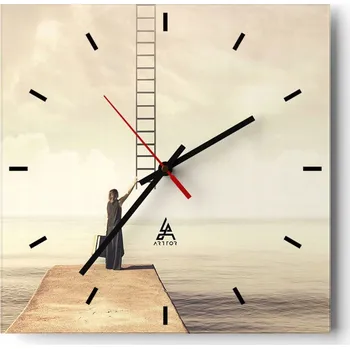 Hodiny Velké nástěnné hodiny 40x40 Abstrakce Skleněné tiché hodiny