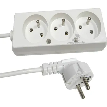Prodlužovací kabel Prodlužovací Kabel 3 zásuvky s uzemněním 1,5 m bílý 3x1 10 A