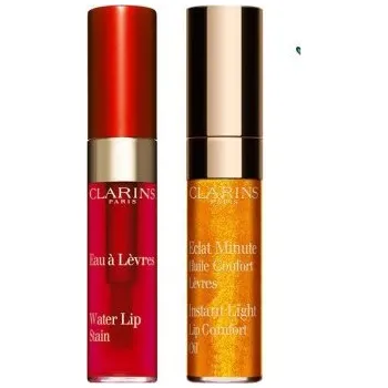 Péče o rty Clarins Duo Water Lip stain & Lip oil 03 & 07 voda a olej na rty - 03 & 07 2 x 2,8 ml