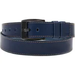 Pánský kožený opasek Black Hand 091-40 tmavě modrý + světlé štepování Velikost = obvod pasu (cm): 90 cm