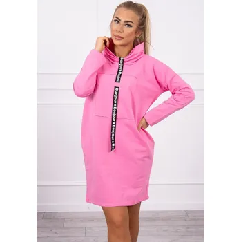 Dámské šaty Dámské růžové šaty s kravatovou stuhou K-Fashion, UNI i519_20169-U