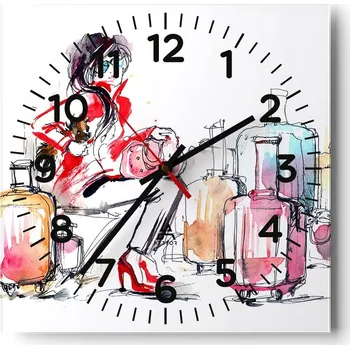 Hodiny Nástěnné hodiny do obýváku 40x40 Žena Bezhluké hodiny na skle Tiché