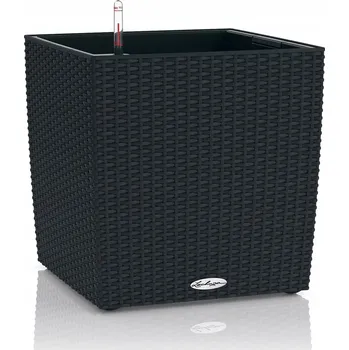Květináč Květináč LECHUZA CUBE COTTAGE 30 samozavlažovací GRAFITOVÝ ČERNÝ