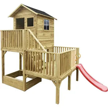 Dětský domeček Dětský domeček Hubert se skluzavkou 60 176x516x273 cm