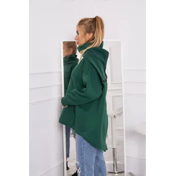 Dámská mikina Dámská Zateplená Mikina se Zipem K-Fashion Tmavě Zelená, UNI i519_21767-U