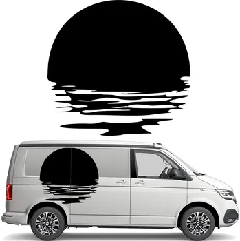 Samolepicí dekorace na vozidlo SAMOLEPKA na auto Karavan ZÁPAD SLUNCE MOŘE 90x95 cm