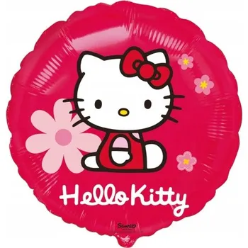 Balónek Fóliový balónek HELLO KITTY kulatý červený 46 cm