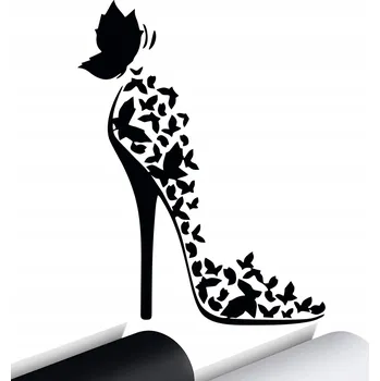 Samolepicí dekorace na vozidlo SAMOLEPKA na auto BOTIČKA Jehlový podpatek motýli 15x12