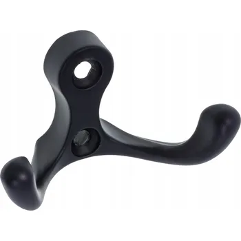 Věšák Dvojitý věšák přišroubovatelný ČERNÝ věšák na oblečení + vruty "M"