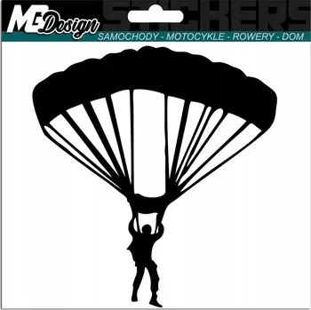 Samolepicí dekorace na vozidlo NÁLEPKA na auto PARAŠUTISTA Sportovní Parašutismus 15x14 cm
