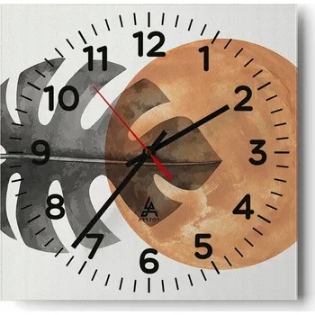 Hodiny Nástěnné hodiny do obýváku 40x40 List Bezhlučné hodiny na skle Stylové Tiché