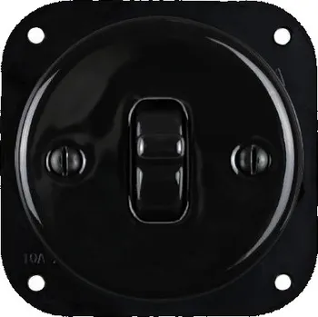 vypínač Elhard Kulatý keramický vypínač s páčkou č.1, černý