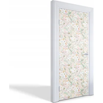 Fototapeta Dekorační samolepící fólie na dveře Pastelový květinový vzor 85x205 cm