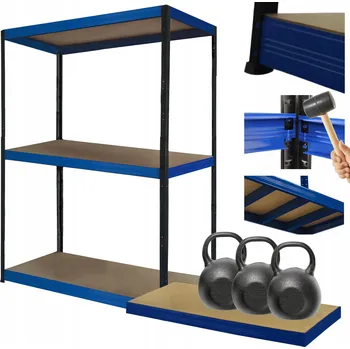 Dílenský regál Kovový regál do garáže, dílny, skladu HELIOS 106x90x30 cm, 3 police, nosnost 350 kg