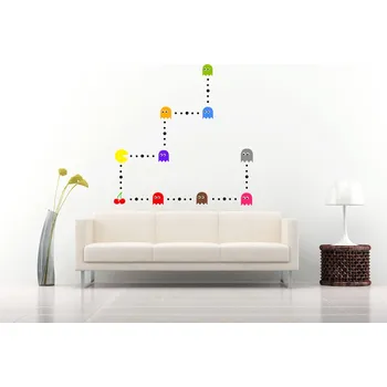 Samolepící dekorace Samolepky na zeď s Pac-Manem pro děti