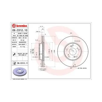 Brzdový kotouč BREMBO 09.C312.11 Brzdový kotouč Doprava Zdarma! Brembo UV-COATED Tři inovace v jednom UV ochrana lesklý kovový efekt a úcta k životnímu prostředí tři mimořádné funkce brzdových kotoučů Brembo UV-COATED Hlavní výhody technologie