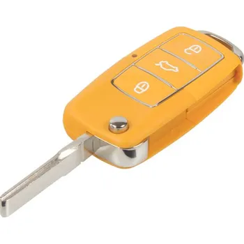 Auto elektroinstalace Náhradní obal klíče pro Škoda, VW, Seat, 3-tlačítkový, oranžový, 48VW105ORA
