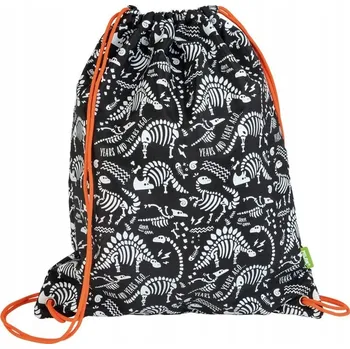 Školní sáček Milan školní sáček na boty Dinosauři černý pro chlapce workoplecak 2v1