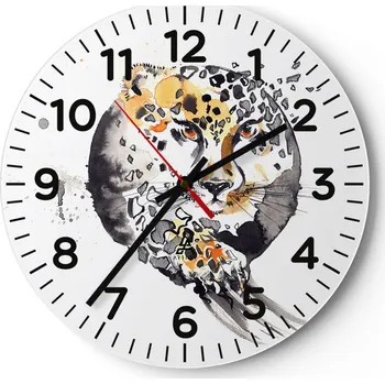 Hodiny Kuchyňské nástěnné hodiny 30x30 Zvířata Moderní skleněné hodiny Obývací pokoj Tiché