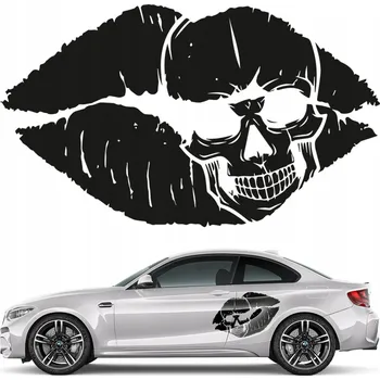 Samolepicí dekorace na vozidlo NÁLEPKA na auto LEBKA LEBKA PUSA 26x44 cm