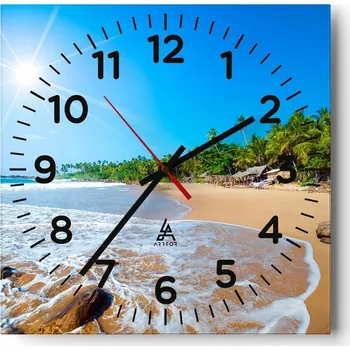 Hodiny Nástěnné hodiny do obýváku 40x40 Krajina Bezhluczne Skleněné hodiny Tiché