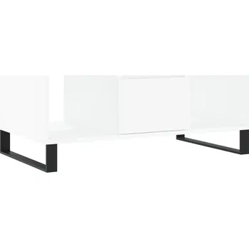 Konferenční stolek Bílý konferenční stolek 90x50x36,5 cm dřevo a kov