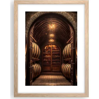 Obraz Obraz plakát v rámu světlý dub do obýváku 30x40 víno foto plakáty na zeď