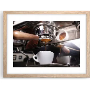 Obraz Obraz plakát v rámu světlý dub do obýváku 40x30 káva foto plakáty na zeď