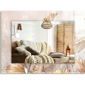 Zrcadlo Zrcadlo s potiskem do koupelny, kuchyně, předsíně, Vintage květiny 80x60 cm