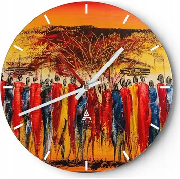 Hodiny Velké nástěnné hodiny 40x40 cm – Skleněné umělecké hodiny Kulatý Tiché