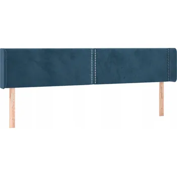 Čelo postele ušák samet tmavě modré 163x16x78/88 cm