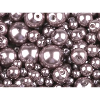 Korálek Skleněné voskové perly mix velikostí Ø4-12 mm Varianta: 15A starorůžová, Balení: 50 g