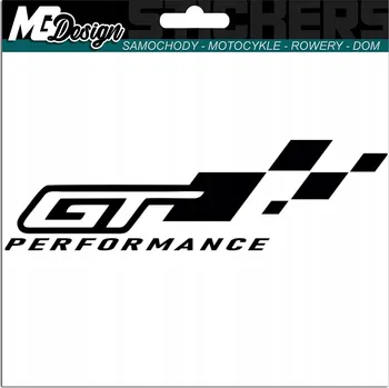 Samolepicí dekorace na vozidlo SAMOLEPKA na auto GT PERFORMANCE Gran Turismo Racing Flag 25x7,2