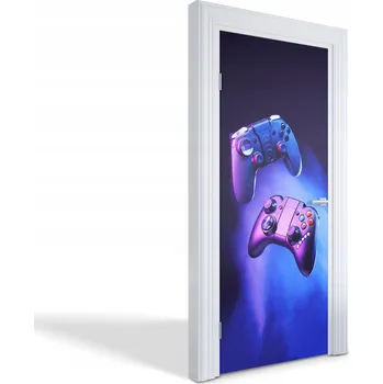 Fototapeta Dekorativní samolepka na dveře oživí vzhled – Herní ovladače 85x205 cm