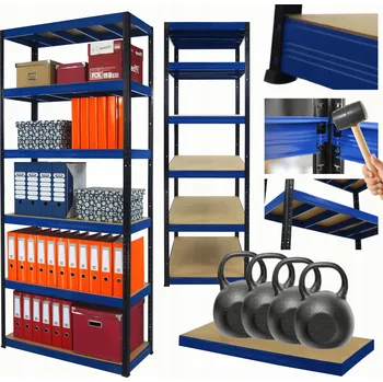 Dílenský regál Kovový skladový regál 196 x 90 x 35 cm