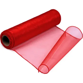 Organza šíře 21 cm Varianta: 26 červená, Balení: 9 m