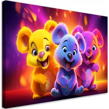 Obraz Obraz, Neonoví medvídci abstrakce - 60x40