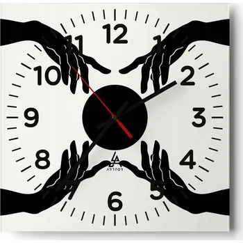 Hodiny Kuchyňské nástěnné hodiny 30x30 Ručičky Skleněné hodiny do obýváku Moderní Tiché