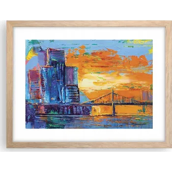 Obraz Obraz plakát v rámu světlý dub do obýváku 40x30 abstrakce foto na zeď