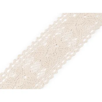 Krajka Bavlněná krajka / vsadka paličkovaná šíře 55 mm Varianta: 2 béžová světlá, Balení: 13.5 m